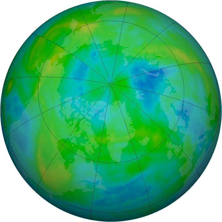 Arctic ozone map for 06 October 1987